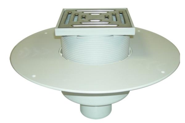 Dachablauf DN160 mit PVC-Kragen. Begehbar - 148x148mm / 137x137mm  HL62BP/5